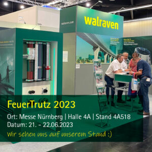 Messestand der Firma Walraven auf der Messe FeuerTrutz 2023 in Nürnberg