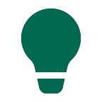 Glühbirne als Zeichen für innovative Lösungen, Icon