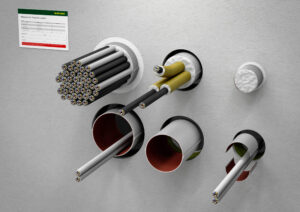 Walraven Pacifyre® Cable Tube Brandschutzröhre Kombiabschottung Anwendungsbild