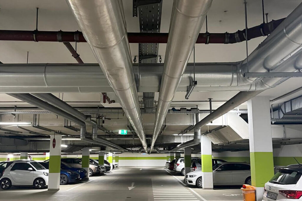 Befestigung Löschwasserleitungen an Tiefgaragendecke