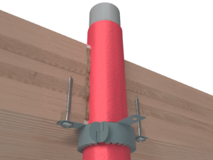 Abschottung von brennbaren Rohren mit Brandschutzmanschette Walraven Pacifyre® AWM II 
