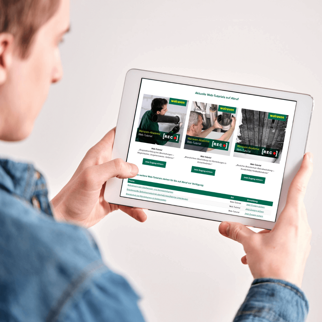 Fachwissen jederzeit abrufbar: Walraven Web-Tutorials für Brandschutz und Befestigungstechnik