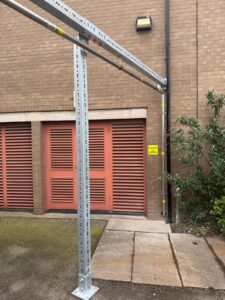 overground gas pipe installation