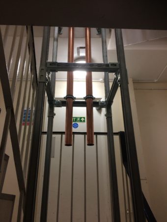 Stairwell Pipe Installation