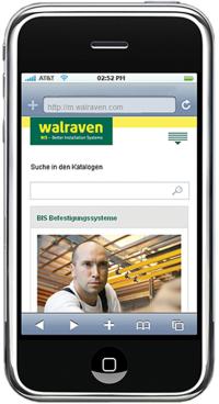 Walraven-Webseite speziell für Smartphones