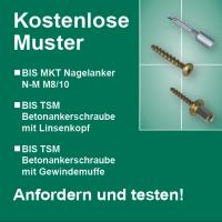  kostenlose Muster der BIS MKT Nagelanker N-M und BIS TSM Betonankerschrauben