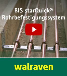 14-Sekunden-Video zeigt den Schnellverschluss der BIS starQuick® Kunststoffschelle von Walraven