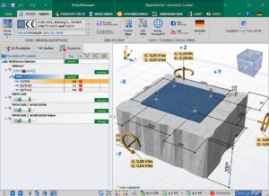 Sreenshot einer Projektseite der Ankerbemessungssoftware Walraven DesignFiX